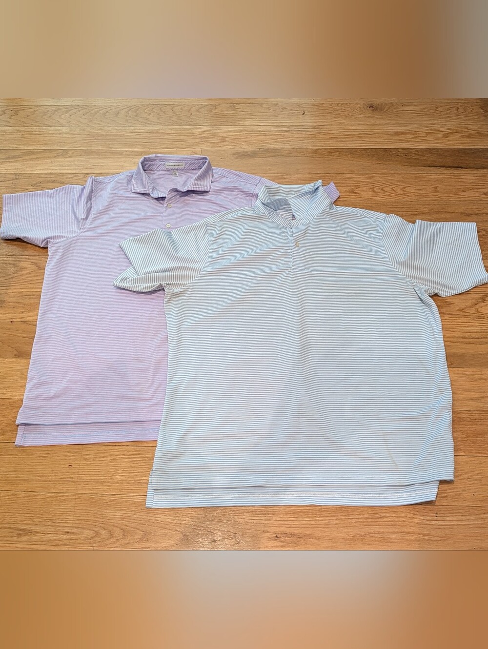 Fairway & Greene Men’s XL Performance Golf Polo Lot 2 Striped Blue And Pink